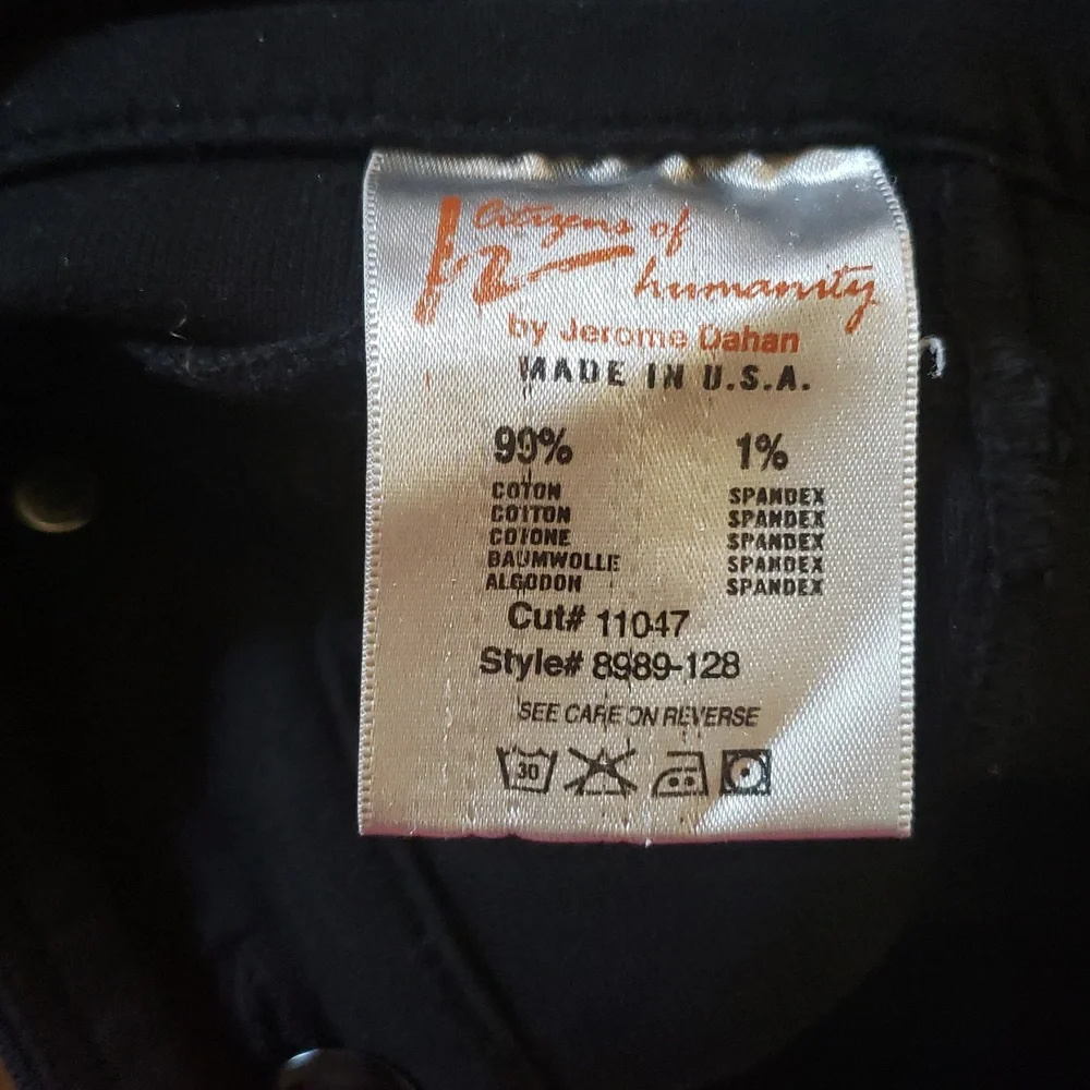 Citizens of Humanity Manner Black Denim Mini Skirt Y2K Minimalist USA Made Sz 27